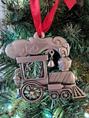 HOBO Gloria Duchin Genuine Pewter Train Ornament 3-1/4"x1/4"x3"